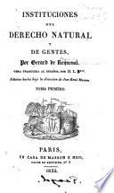 Instituciones del derecho natural y de gentes
