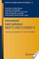 International Joint Conference SOCO’13-CISIS’13-ICEUTE’13