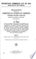 Interstate Commerce Act of 1943 (regulation of Rate Bureaus)