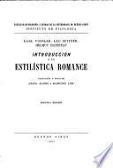 Introducción a la estilística romance