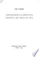 Introducción a la literatura española del siglo de oro