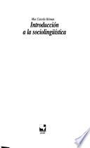 Introducción a la sociolingüística