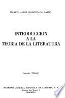 Introducción a la teoría de la literatura
