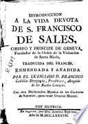 Introduccion a la Vida devota de S. Francisco de Sales ...