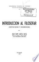 Introducción al filosofar