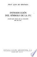 Introduccion del simbolo de la fe (parte que trata de la creacion del mundo)