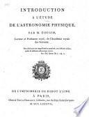Introduction à l'étude de l'astronomie physique