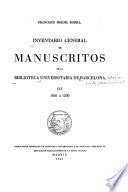 Inventario general de manuscritos de la Biblioteca Universitaria de Barcelona: 1001 a 1500