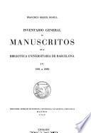 Inventario general de manuscritos de la Biblioteca Universitaria de Barcelona
