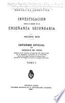 Investigación sobre el estado de la enseñanza secundaria