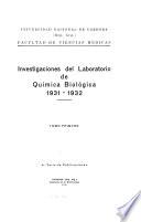 Investigaciones del Laboratorio de Química Biológica