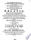 Io. Georgii Pritii, D. Et Professoris Theologi Regii, De Statv Religionis Christianae In Regno Sinensi Ob Cvltum Confvtii Pertvrbato Relatio