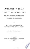 Iohannis Wyclif Tractatus de ecclesia