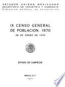 IX [i.e. Noveno] censo general de población, 1970: Estado de Sonora