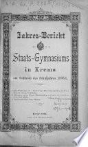Jahres-Bericht des K.K. Staats-Gymnasiums in Krems