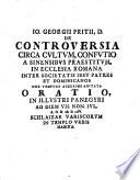 Jo. Georgii Pritii De statv religiones Christianae in regno Sinensi ob cvltvm Confvtii pertvrbato relatio