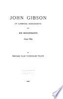 John Gibson of Cambridge, Massachusetts