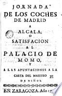 Jornadas de los coches de Madrid a Alcala o satisfaccion al Palacio de Momo y a las apuntaciones a la carta del maestro de Niños