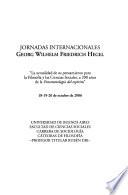 Jornadas internacionales Georg Wilhelm Friedrich Hegel