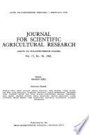Journal for Scientific Agricultural Research
