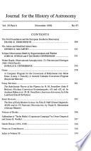 Journal for the History of Astronomy