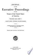 Journal of the Executive Proceedings of the Senate of the United States of America