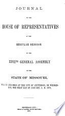 Journal of the House of Representatives of the State of Missouri at the ... Session of the ... General Assembly