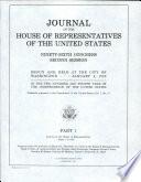 Journal of the House of Representatives of the United States