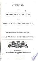 Journal of the Legislative Council of the Province of New Brunswick