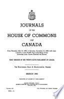 Journals - House of Commons, Ottawa, Canada