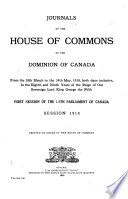 Journals of the House of Commons of the Dominion of Canada