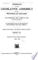 Journals of the Legislative Assembly of the Province of Ontario