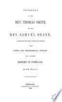 Journals of the Rev. Thomas Smith, and the Rev. Samuel Deane