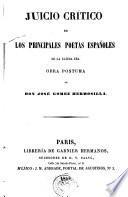 Juicio crítico de los principales poetas españoles de la última era