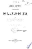 Juicio crítico y significación política de D. Alvaro de Luna