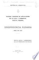 Jurisprudencia plenaria, años 1912-1937