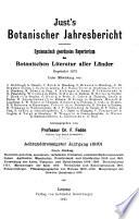 Just's Botanischer Jahresbericht