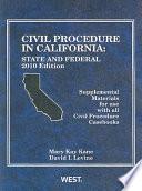 Kane and Levine's Civil Procedure in California