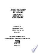 Kindergarten Bilingual Resource Handbook