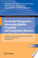 Knowledge Management, Information Systems, E-Learning, and Sustainability Research