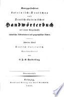 Kurzgefasstes Lateinisch-deutsch und Deutsch-lateinisch Handwörterbuch: Deutsch-Lateinisch