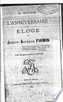 L'anniversaire ou éloge de Joseph-Anténor Firmin, 19 septembre 1912