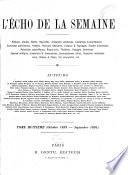 L'Echo de la semaine politique et littéraire