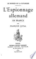 L'espionnage allemand en France