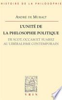 L'unité de la philosophie politique