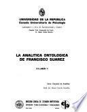 La analítica ontológica de Francisco Suárez
