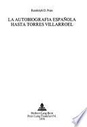 La autobiografía española hasta Torres Villarroel