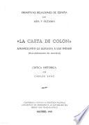 La carta de Colón anunciando la llegada a las Indias