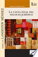 La causa final del negocio jurídico
