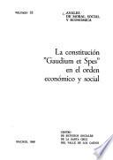 La Constitución Gaudium et spes en el orden económico y social